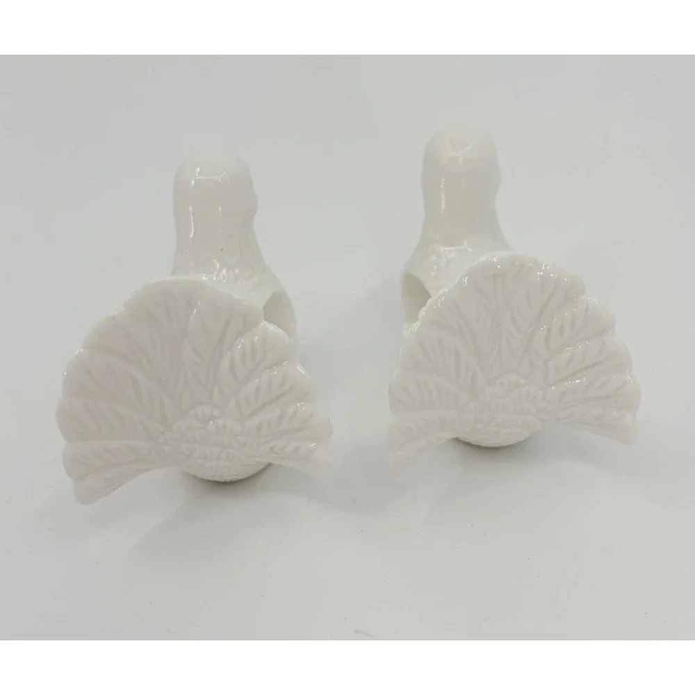 Vintage Shafford Design Dove Napkin Rings Set of 4 White Porcelain
